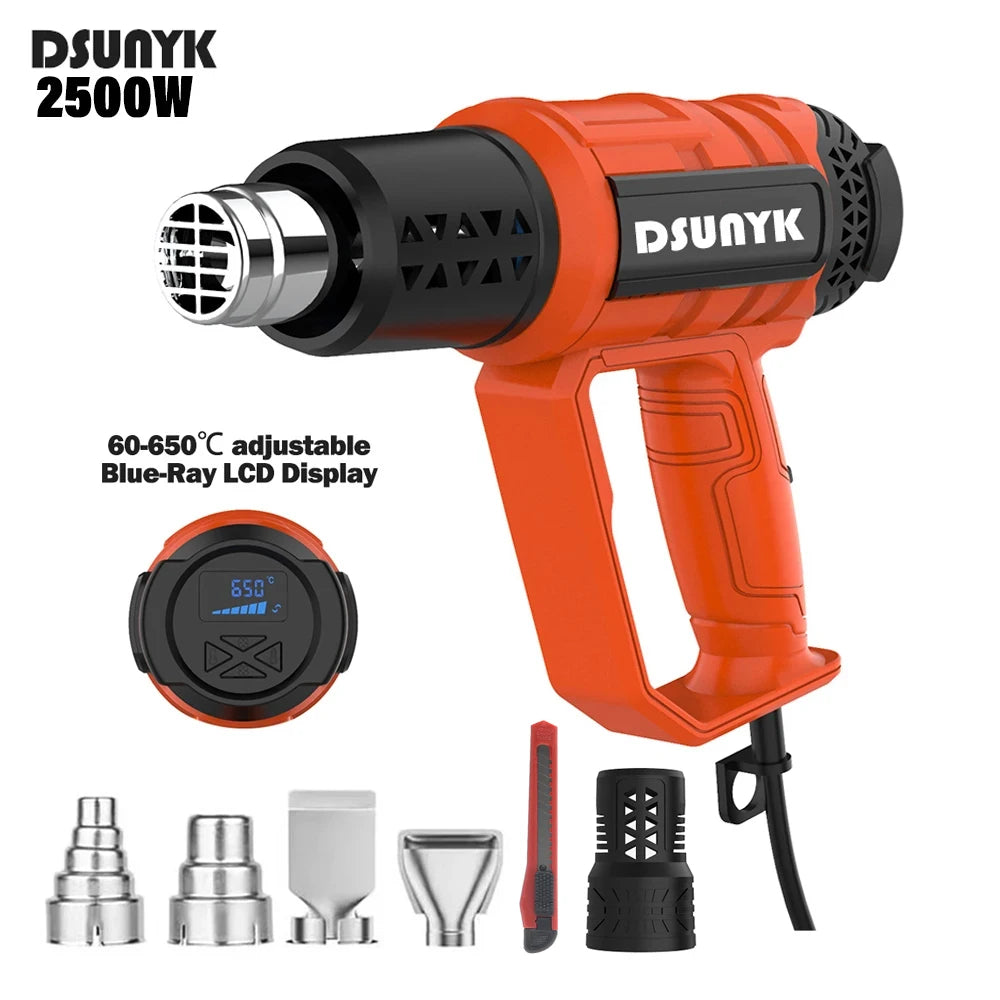 Hot Air Gun LCD Temperatures Adjustable Mini Heat Gun Thermal Blower Shrink Wrapping With Four Nozzles Construction Dryers 110V