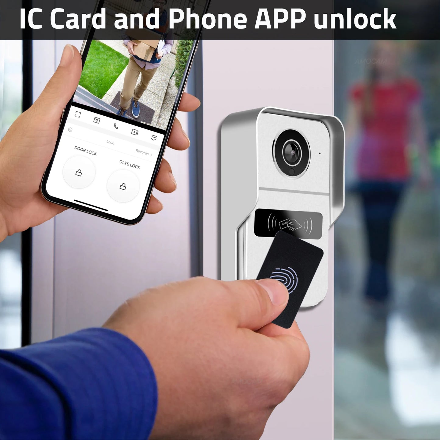 2 Wire Digital Video Intercom System 10.1 Inch Wireless WIFI Monitor 1080P Doorphone Camera Video Doorbell Card Tuya App Unlock