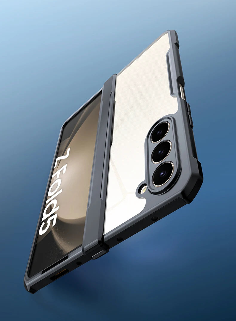 Xundd Foldable Case For Samsung Galaxy Z Fold 3 4 5 6 Fold 7 Airbag Shockproof Shell Glass&PC&TPU Protection Cover z 플립4 케