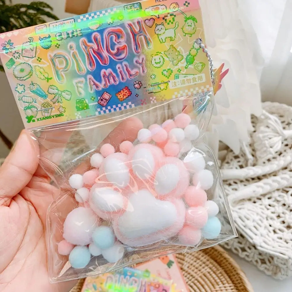 Squeeze Cat Paw Toys Pinching Cat Paw Decompressing Toy Soft Sticky Stress Relief Relax Toys