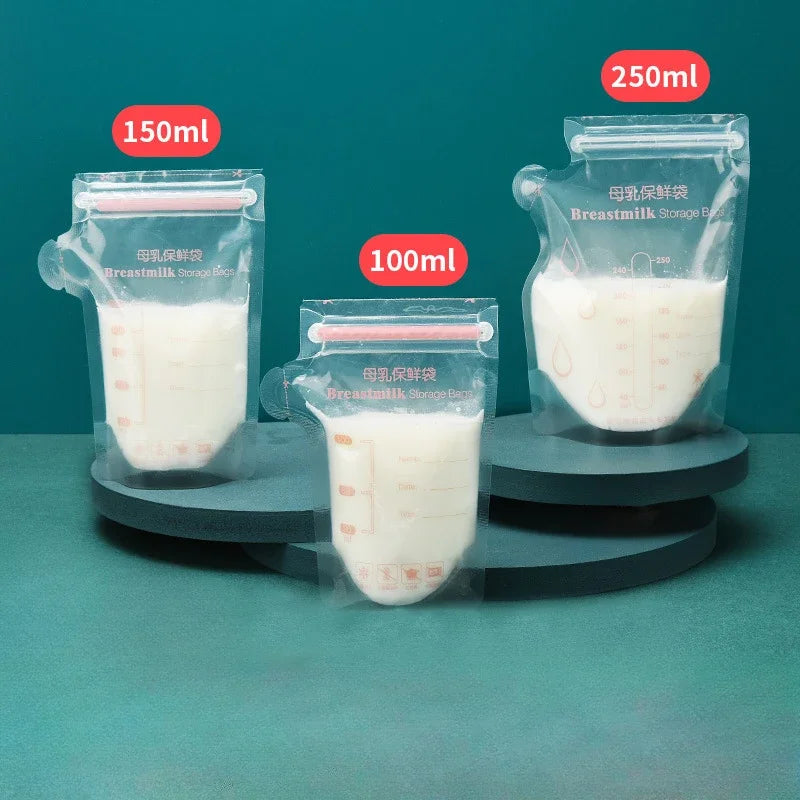 30Pcs  Breast Milk Storage Bags with Marker Pen Disposable Small Capacity Milk Bags for Freezing and Storage Bag