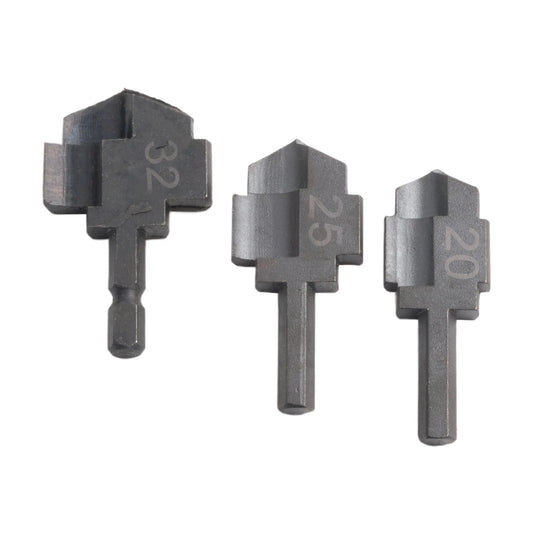 3pcs PPR Lifting Drill Bit Step Socket Water Pipe Expansion Connector Drill Punch Plumber Reamer Ream Hole Elbow Tee Tool