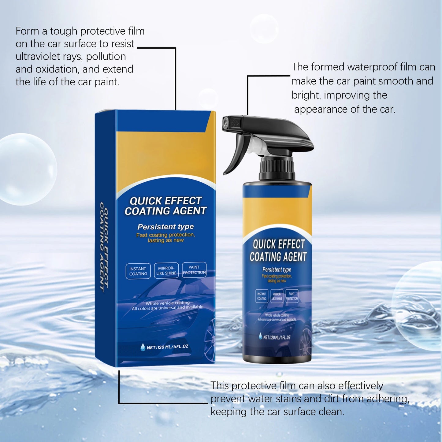 1-5PCS Car Nano Coating Spray Auto Quick-Dry Coating Hydrophobic Protection Polishing Maintenance Renewal  Agent Accessories