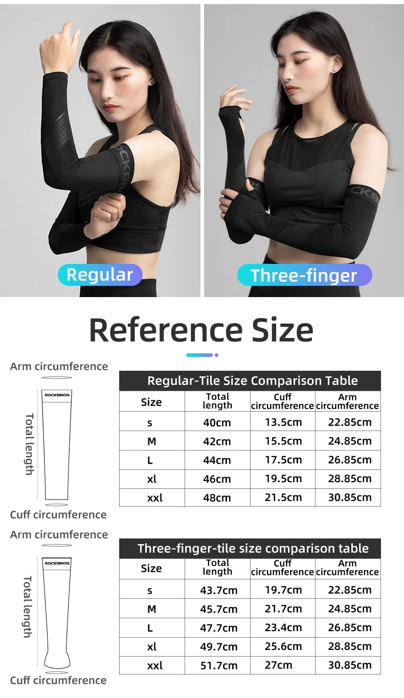 ROCKBROS Ice Fabric Running Camping Arm Warmers Basketball Sleeve Running Arm Sleeve Cycling Sleeves Summer Sports Safety Gear