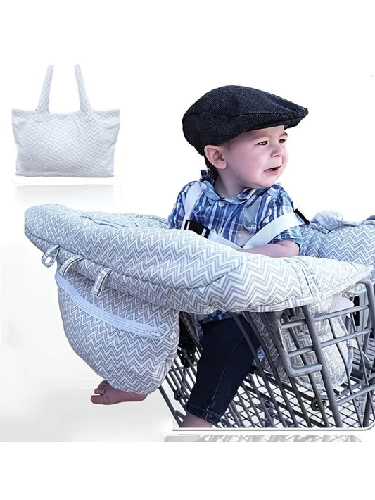 Printed Baby Shopping Cart Cushion Soft Cotton Comfortable and Portable Easy to Install Full Protection