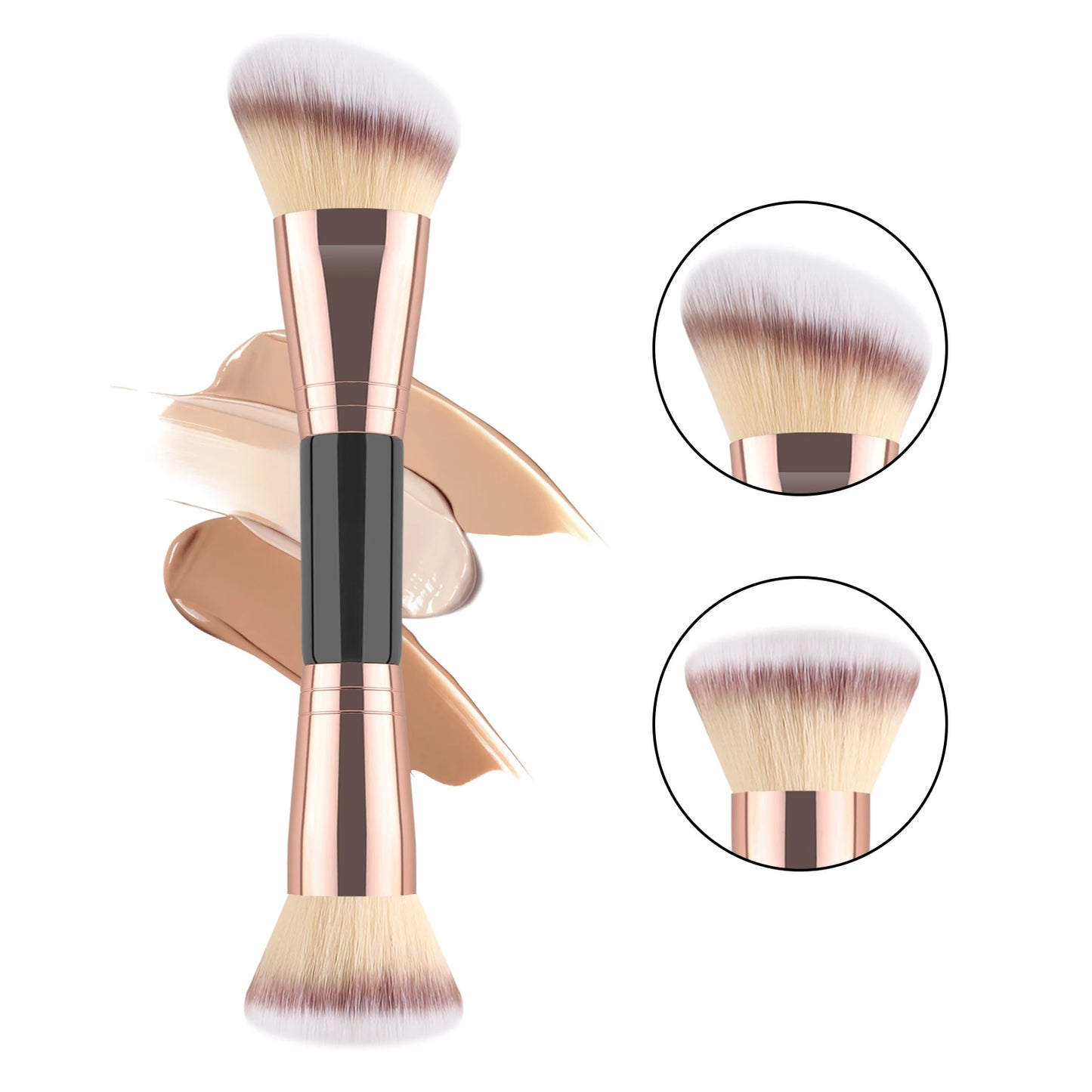 Concealer Brush, 1pcs Wooden Classic Double headed design Multifunctional Makeup Brush Cosmetic Makeup Tool for Beginner