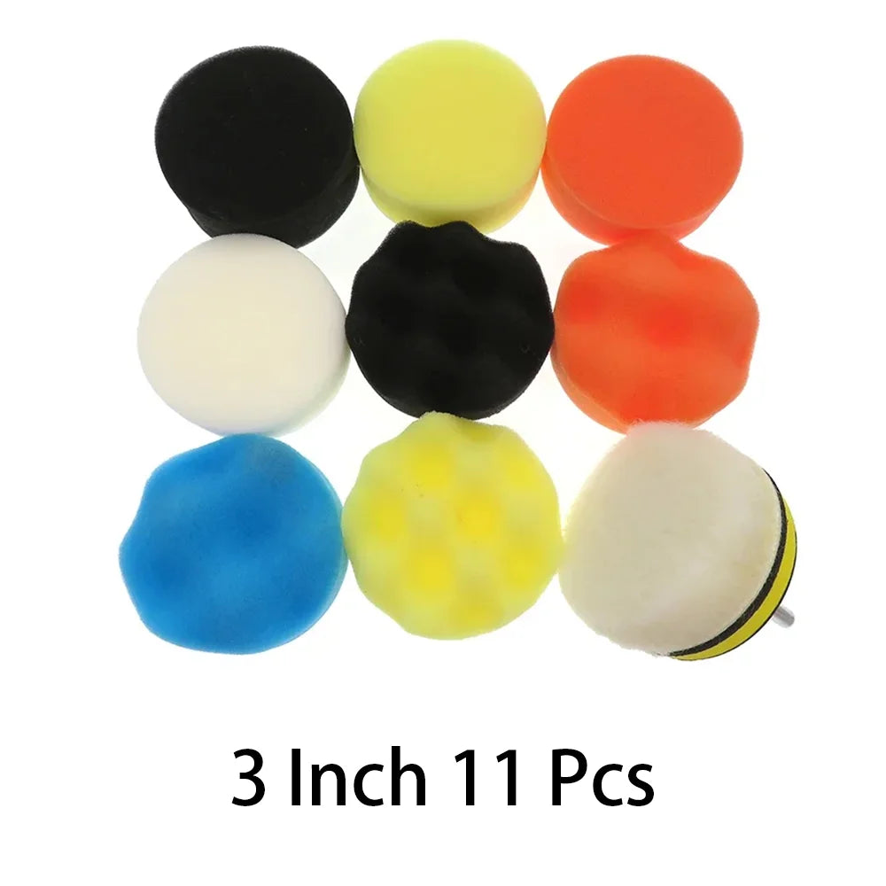 3/5 Inch Car Polishing Sponge Pads Set 11/22/39 Pcs Car Polisher Wax Cleaning Tools Polishing Pad Motorcycle Auto Accessories