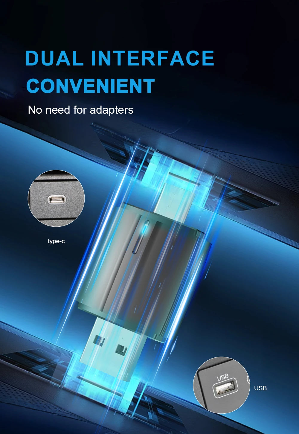 Acodo 2025 New Mini Dual interface Wireless Adapter Carplay/Android auto 2in1 function USB/Type-C convenience wired to wireless
