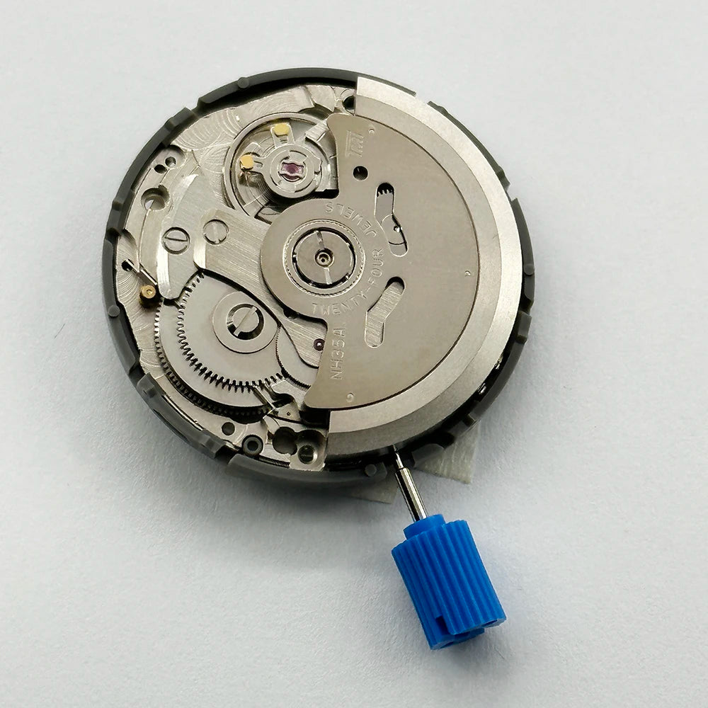 Japan Genuine NH35 Mechanical Movement Black 3H Date Automatic Watch Replace Mechanism NH35A 4R35 High Accuracy 24 Jewels
