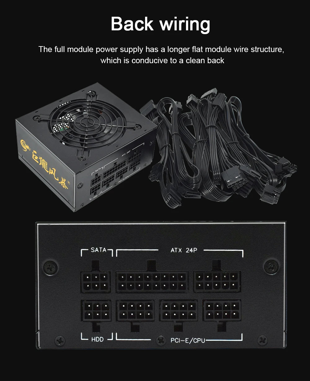 80Plus Bronze 400W 600W 110-230V Full Modular SFX Micro PC PSU High Efficiency Silent Fan Game Computer Power Supply