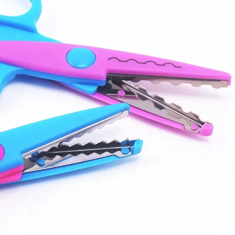 6pcs/Set Scissors Wavy Pattern Paper Cutter DIY Handmade Tools Paper Craft Kawaii Card Photo Scissors Kids Gifts Office Supplies
