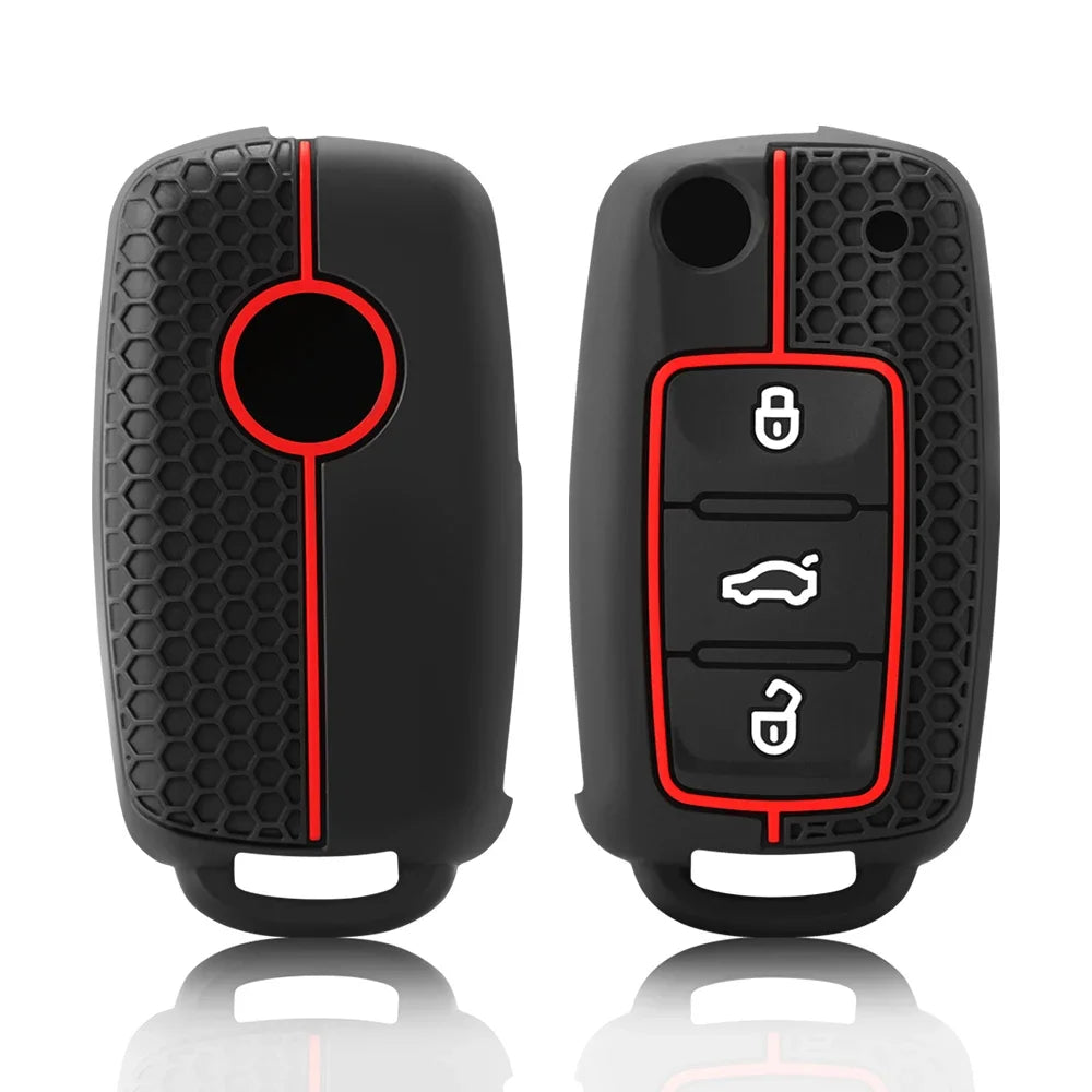 Fashion Silicone Car Key Cover For VW Volkswagen Polo Tiguan Passat B5 B6 B7 Golf 4 5 6 MK6 Jetta Lavida Skoda Octavia Seat