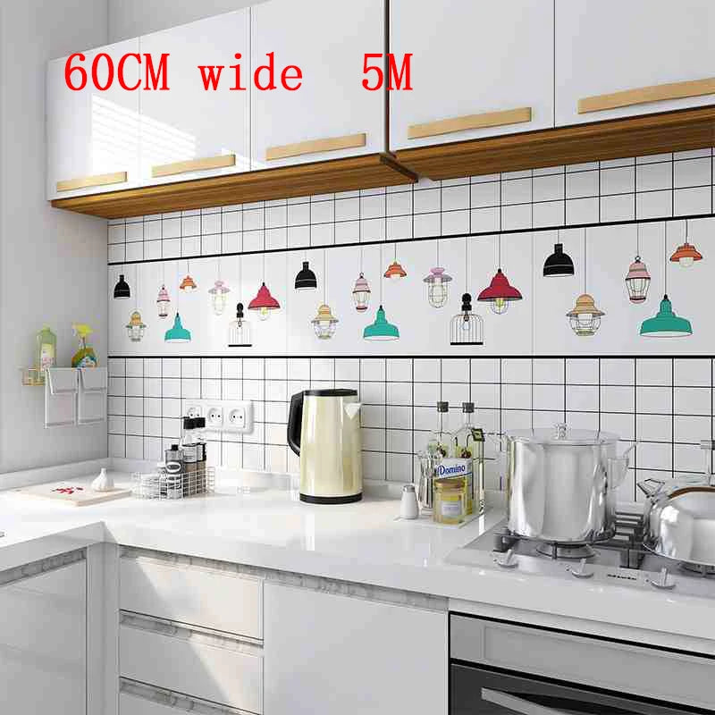 Kitchen Oil Resistant Stickers Waterproof Self-adhesive Wallpaper Stove Countertop Protective Pad Cabinet Countertop Marble Film
