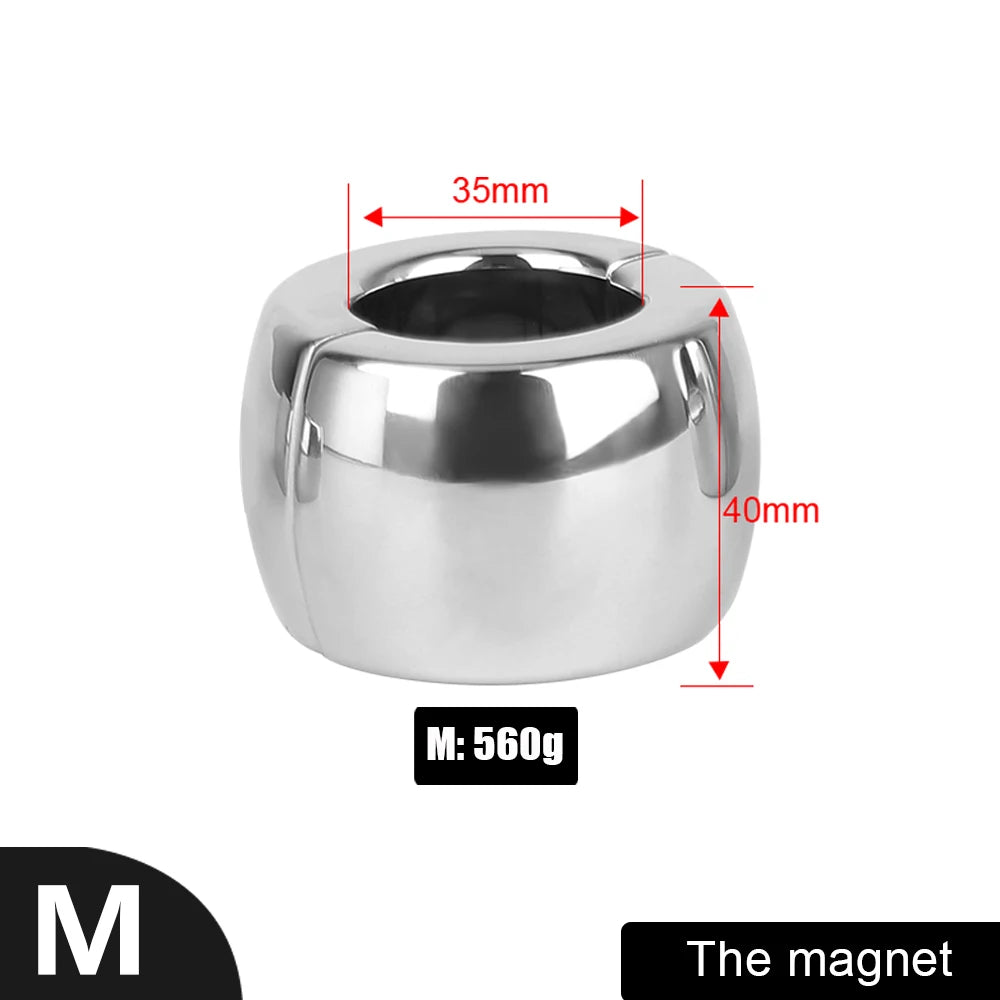 448-833g Heavy Stainless Steel 30-60mm Penis Ring for Men Cock Exerciser Scrotum Lock Testis Stretcher Sex Toys Male Masturbator
