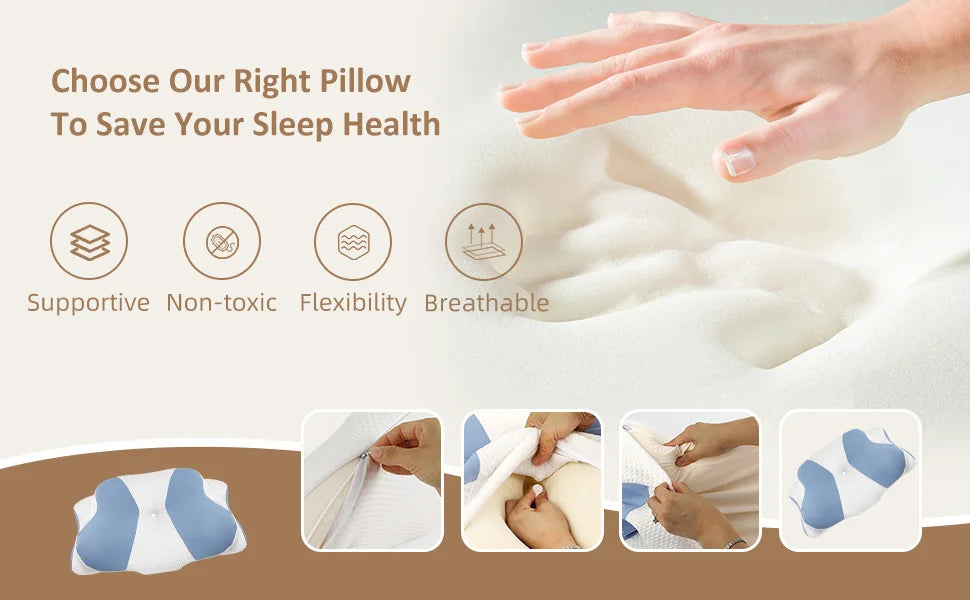 2024 New Ergonomic Memory Foam Cervical Pillow-Neck And Shoulder Support  Adjustable For Side Back Stomach Sleepers