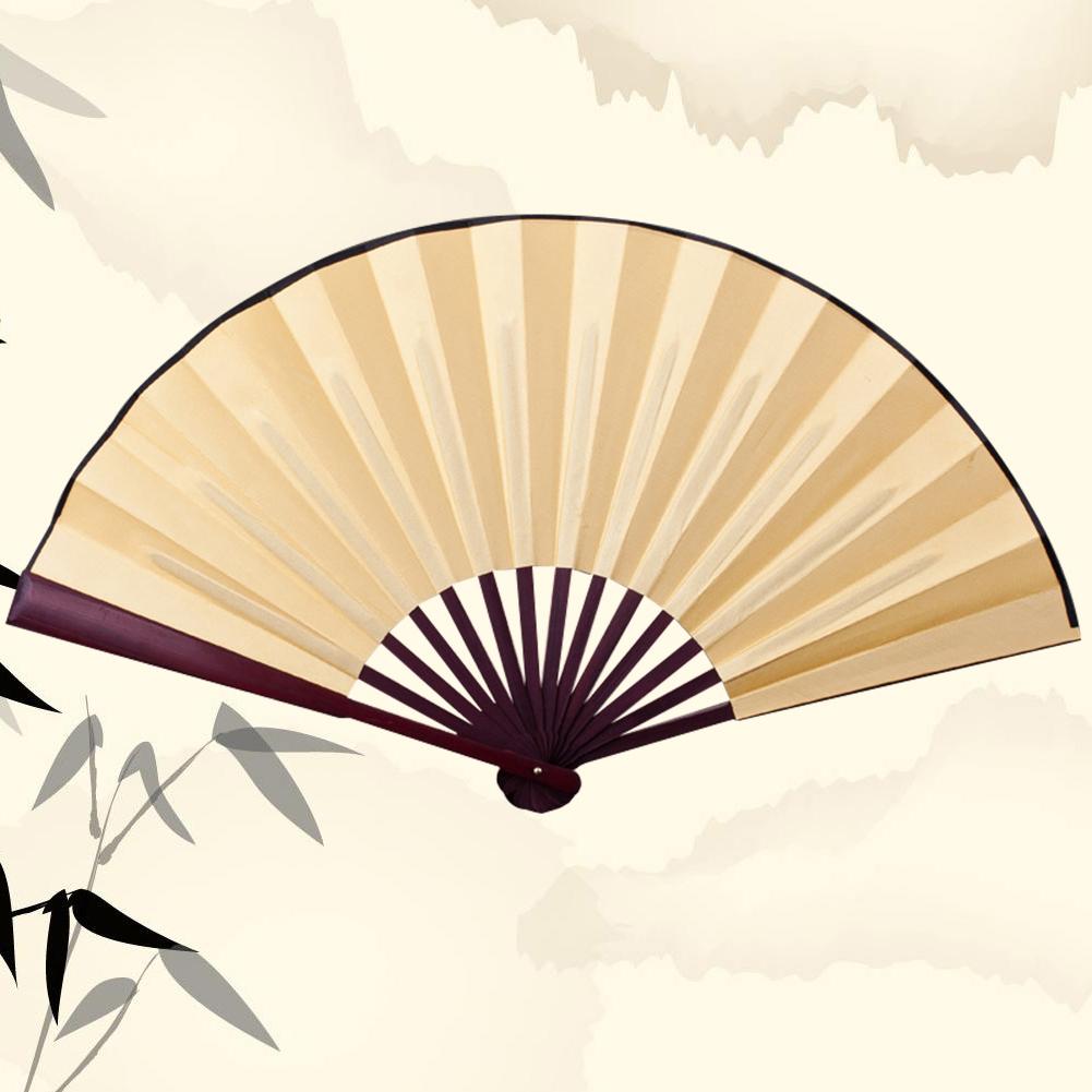 10/13 inch Folding Fan Hand Silk Cloth DIY Chinese Folding Fan Wooden Bamboo Antiquity Folding Fan DIY Calligraphy Painting