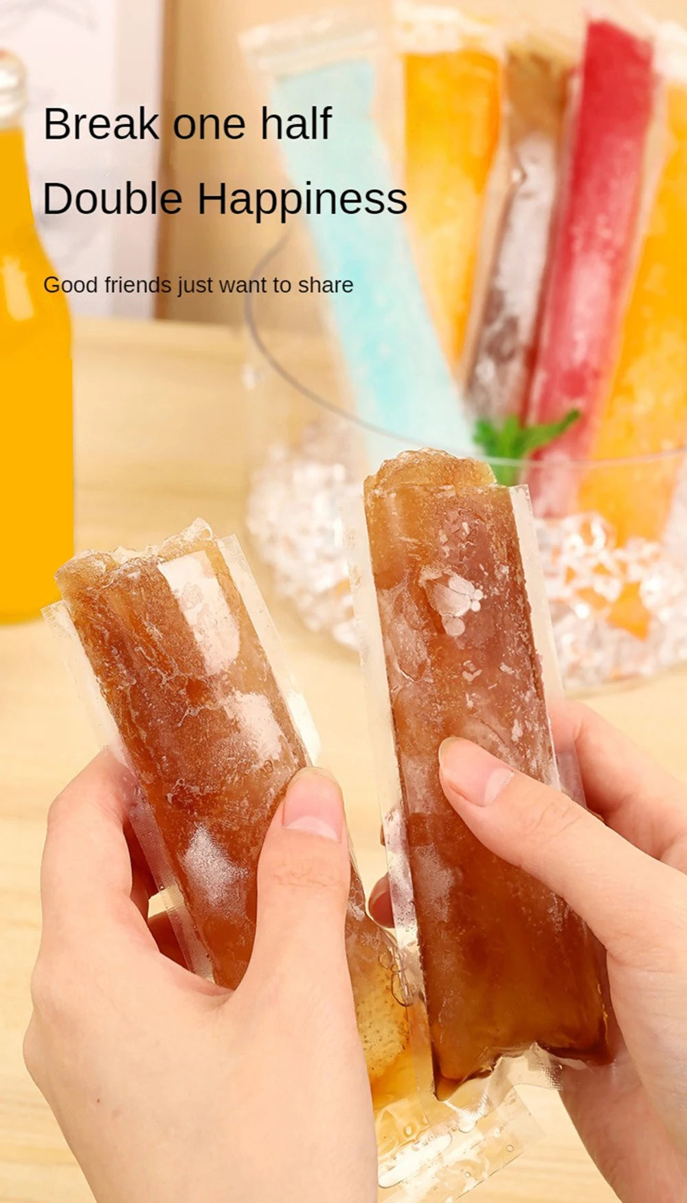 2024 Disposable Ice Pop Mold Bag Large Freeze Popsicle Sealed Bags DIY Juice Yogurt Smoothie Bag With Funnel Ice Cream Tool