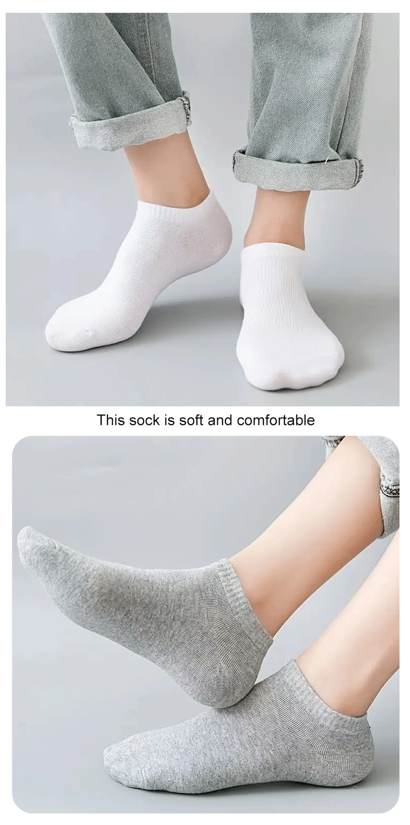12 Pairs Solid Color Boat Socks Comfortable Breathable High-Quality Men's Business Low Tube Socks Casual Men Slipper Floor Socks