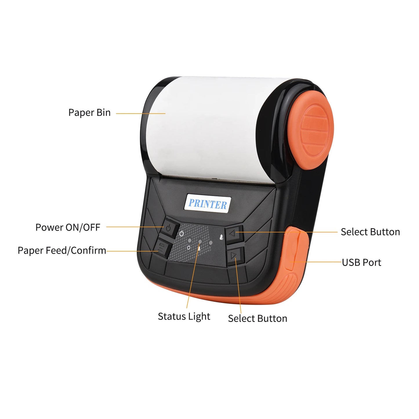 80mm Thermal Printer Portable Receipt Ticket Wireless Bluetooth Mobile SRS Topup Pay Bill Pocket MTP-3 Printer Android Phone PC