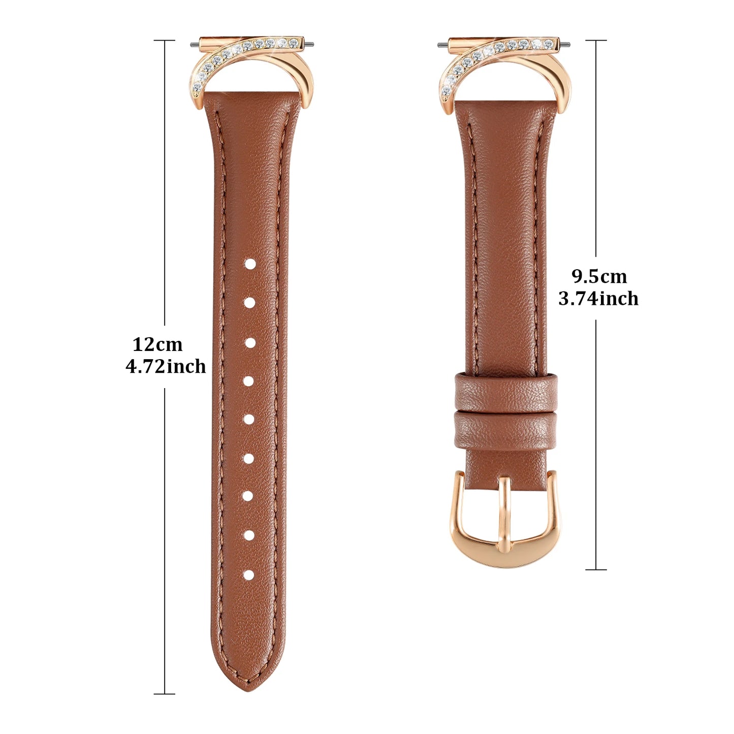 Leather strap compatible with Samsung Galaxy Watch 7/6/5/4 Classic strap 40/42/44/43/45/46/47mm Stylish 20mm strap for women