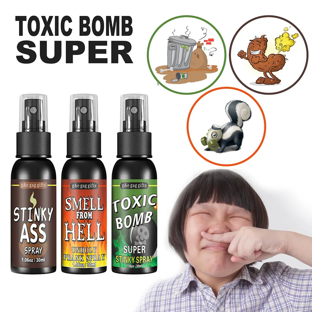 30ml Fart Gag Spray Prank Joke Plastic Spray Can Stink Party Supplies Stinky Fart for Adults Kids Non Toxic Halloween Funny Toys