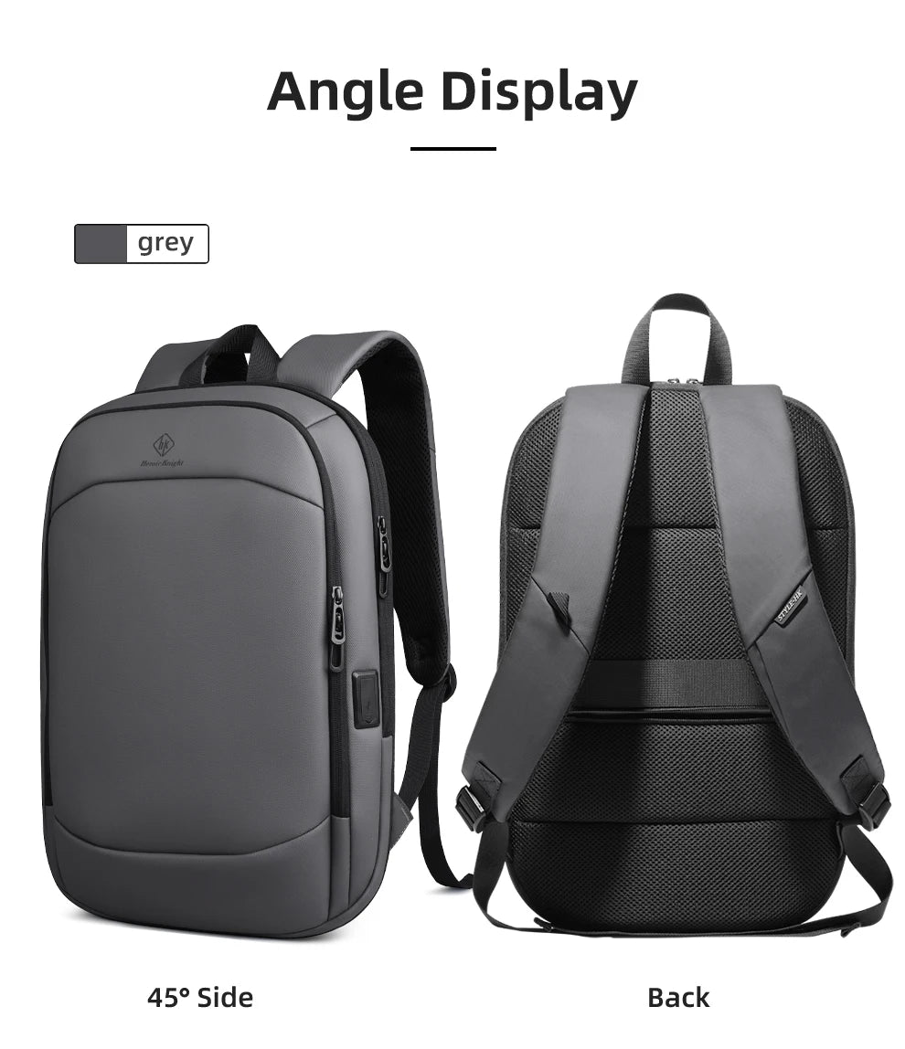 HcanKcan Men's Expandable Backpack Multifunction 17.3inch Laptop Bag Fashion Waterproof Travel Backpack Lightweight Business Bag