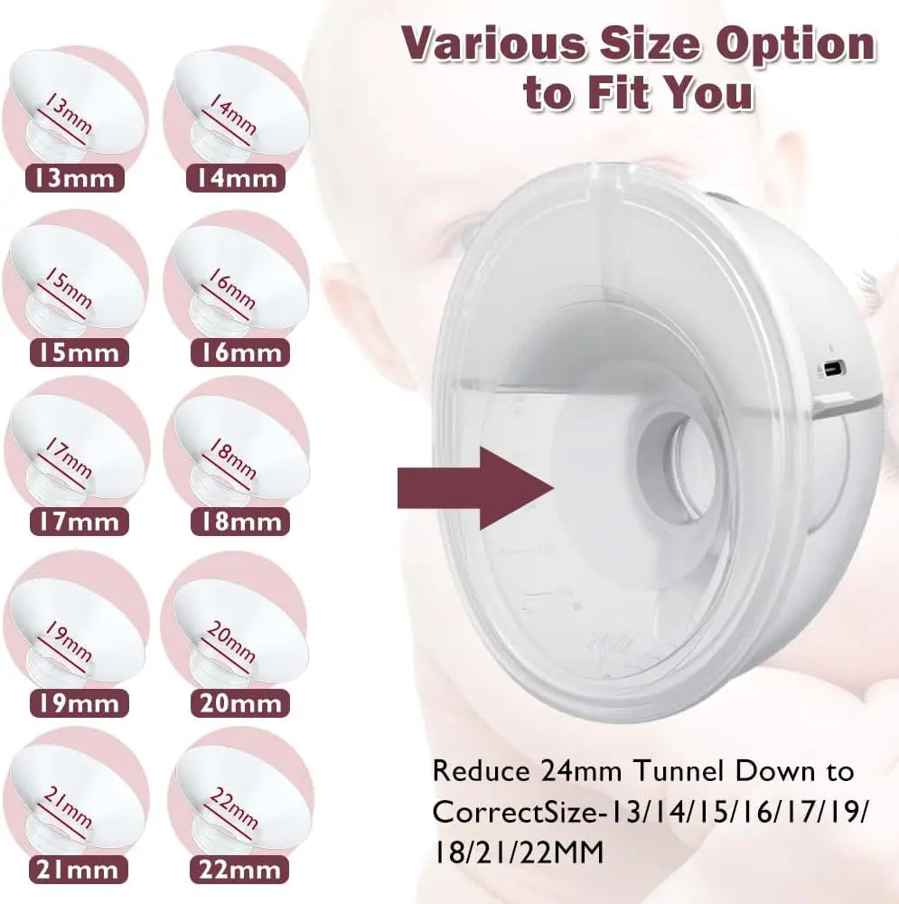 Flange Insert 6pcs Compatible with Momcozy/Spectra/Medela/eufy/Lansinoh/Elvie Breast Pump, Fit for 24mm Flange/Shield