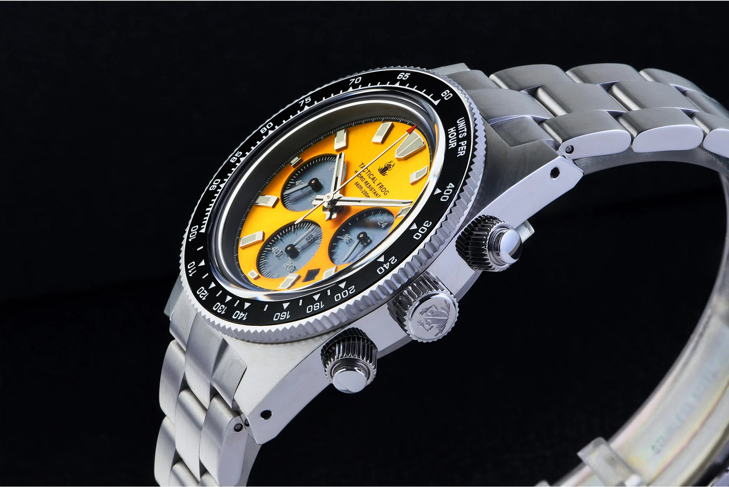 Tactical Frog Chronograph Watch Sapphire Crystal Mirror Ceramic Bezel V2 Solar VS75A Eco-Drive Quartz 20Bar Luminous Mens Watch