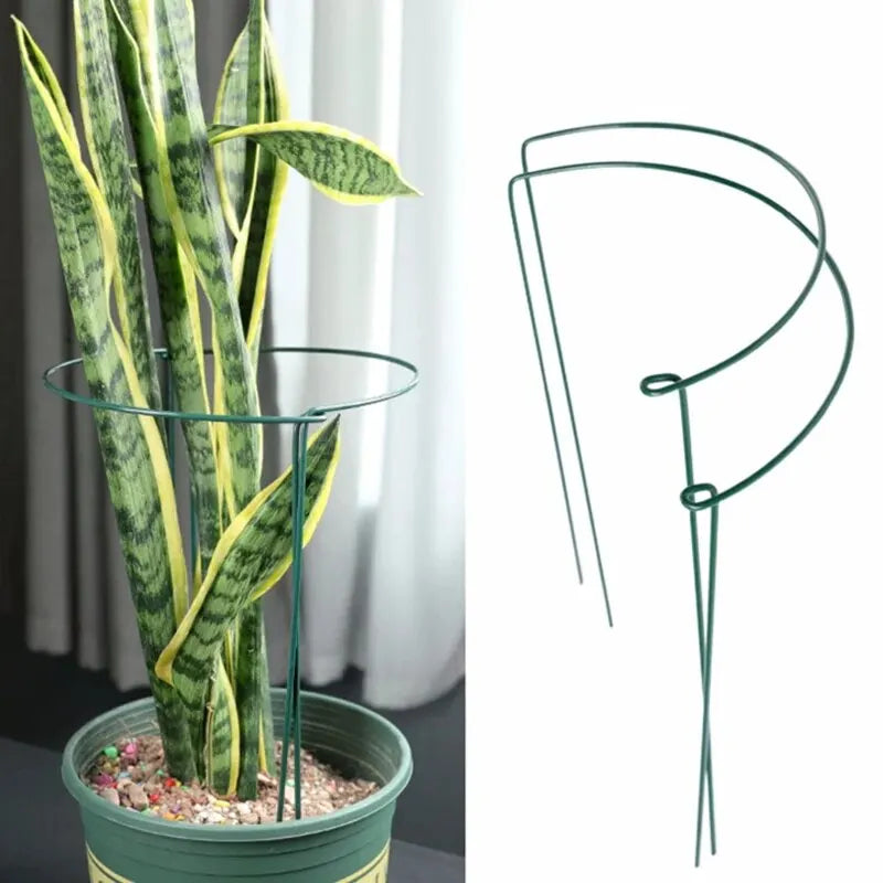 6pcs Tall Plant Support Stakes Metal Half Round Garden Plant Cage And Support Green Plant Support Ring Border For Flower Indoor