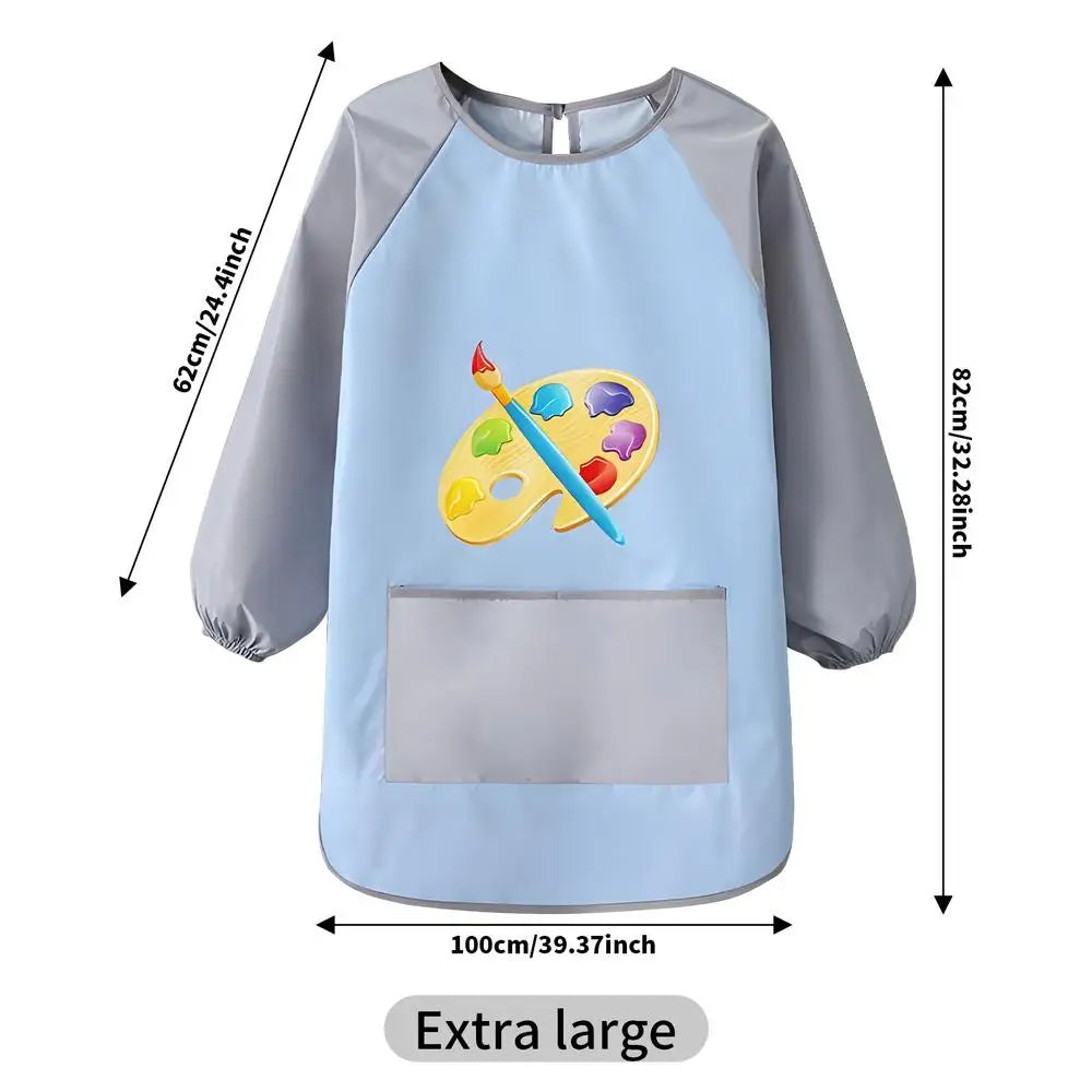 Toddler Smock For Painting Waterproof Children Apron Children Smock With Long Sleeves For Garden Painting Baking Preschool