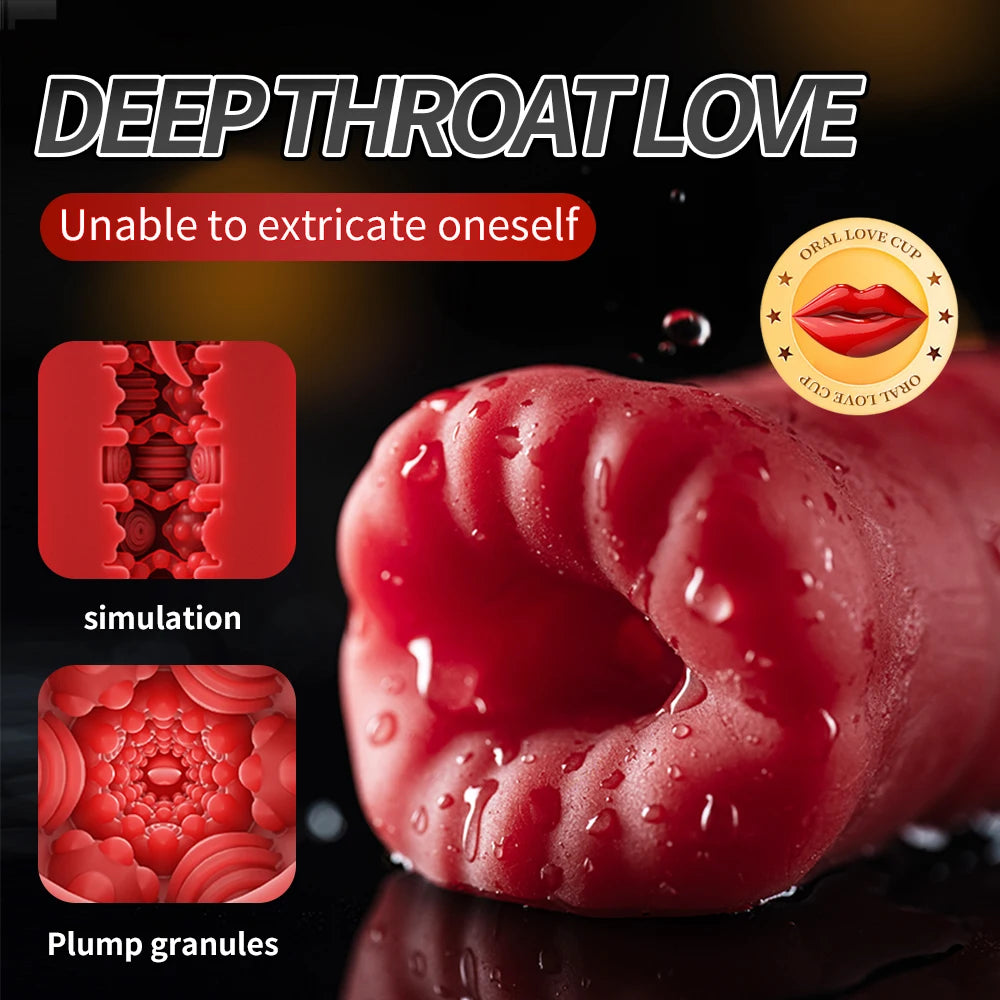 Male Masturbator For Men Vibrator Oral Sex Automatic Tongue Licking Blowjob Vagina Pocket Pussy Penis Oral Sex Toy For Adult Men