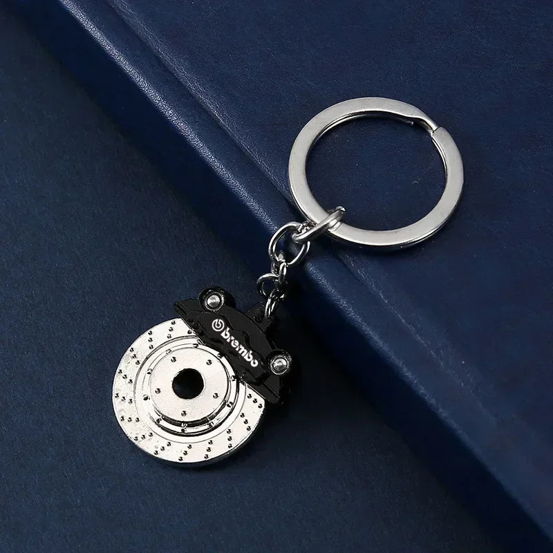 New Creative Gift Brake Discs Wheel Hubs Calipers Metal Keychains Car Modifications Disc Brake Waist Pendants Gift Toys