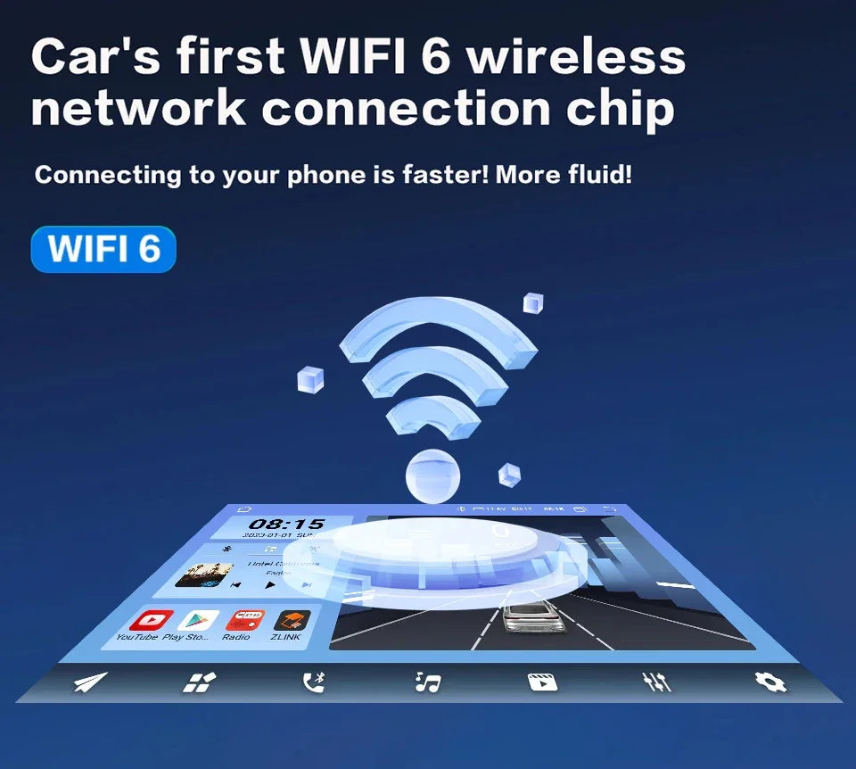 Junuse 7" Wireless Android Auto Carplay For Fiat 500 2007~2015 Android 13 Carplay GPS Navigation Multimedia Player White Black