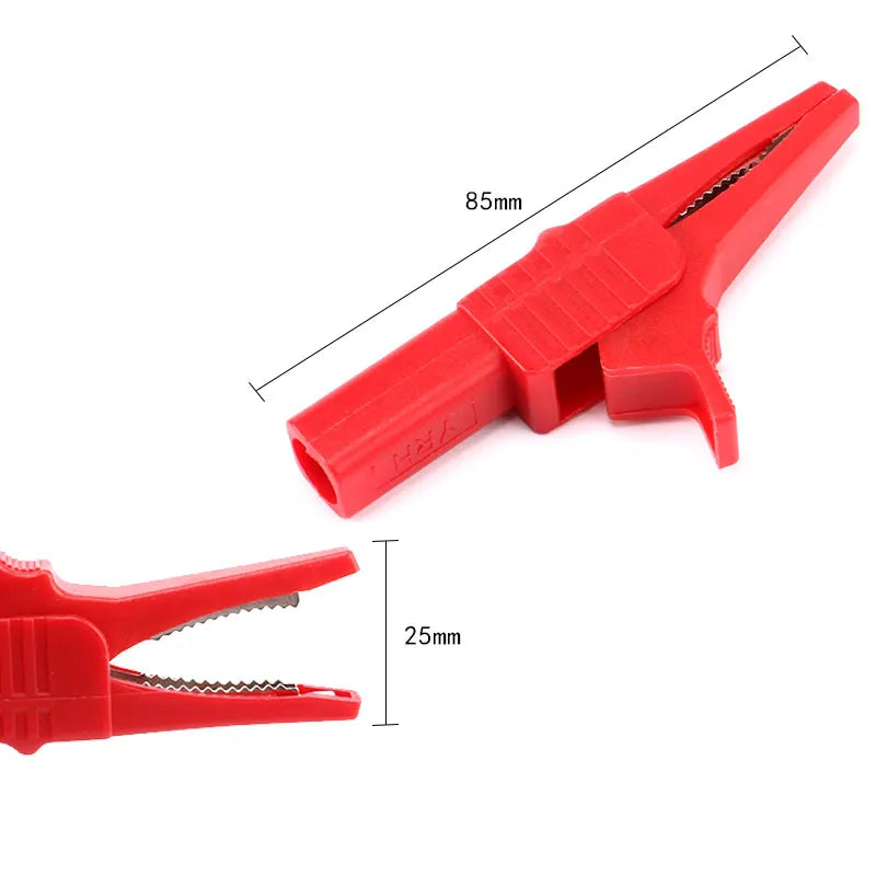 Alligator Clips wire Metal Connector DIY Clips Test Probe Black Red Color  Cableinsulated clamp testing Clamp Jumper Line