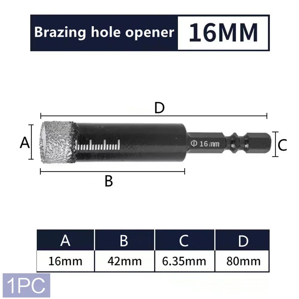 STONEGO 1PC Brazing Diamond Bit - Dry Drill for Tile, Marble, Granite, Cooled by Wax