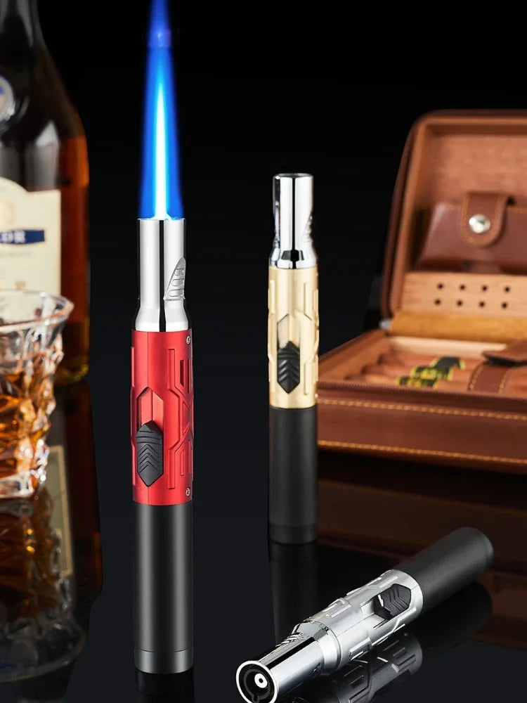 New High Temperature and High Power Spray Gun Lighter Metal Windproof Flame Spray Cigar Outdoor Butane Inflatable Torch Lighter