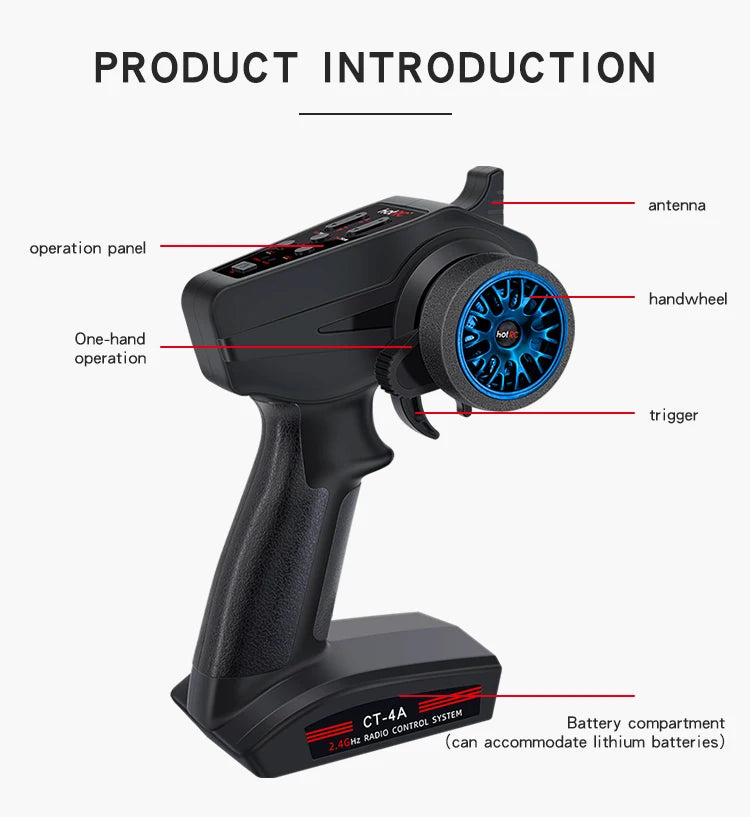 Hotrc CT-6A CT-4A 6CH 4CH 2.4GHz Radio System Transmitter Remote Controller with F-06A F-04A 6Ch Receiver for RC Car Boat Tank