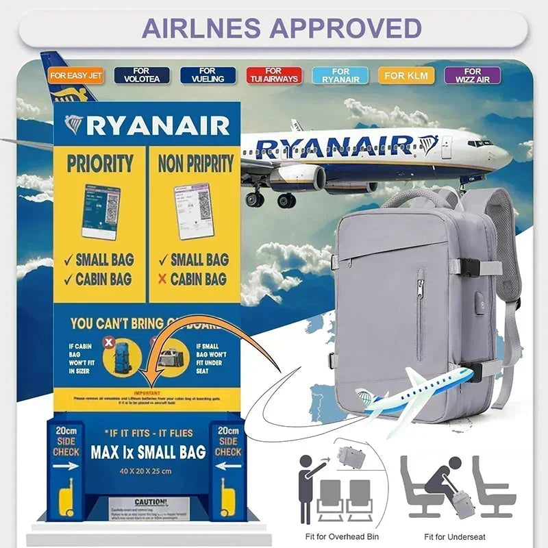 Large Travel Backpack for Women Men Laptop Backpack with Shoe Compartment Waterproof Hiking Carry on Backpack Expandable