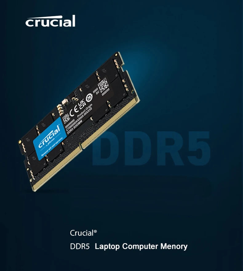 Crucial Laptop Memory DDR5 4800 5600 MT/s MHz 8GB 16GB 32GB RAM 262pin SO-DIMM Memory for LEGION Laptop Notebook Ultrabook