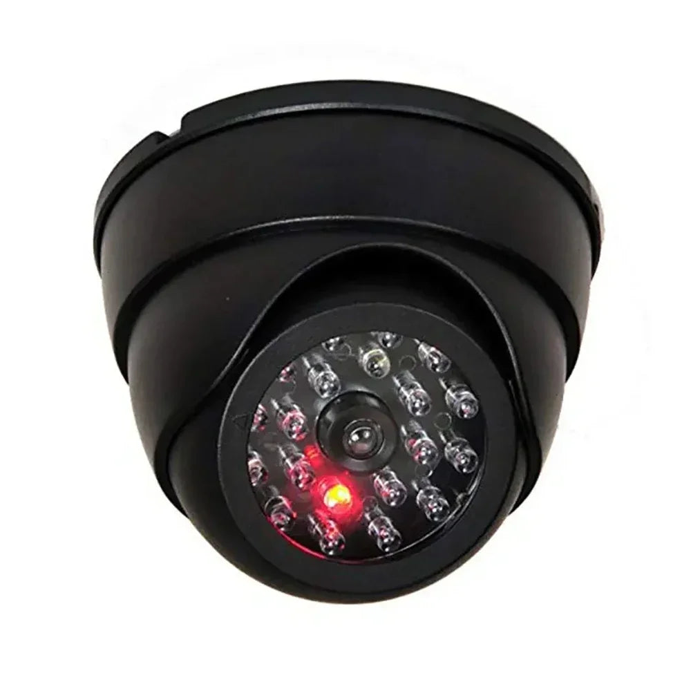 Dummy Fake Camera  with LED Red Light Dome Home Security Surveillance Cameras Simulation Burglar Alarm with Blinking Red LED Cam