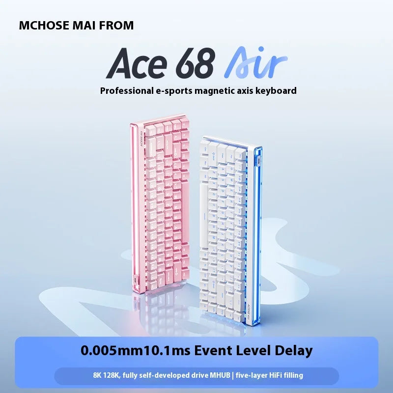 MCHOSE ACE68 Air Magnetic Keyboard Magnetic Switch 8k Polling Rate 128k Scanning Rate RGB Light Box Customized Gaming Keyboard
