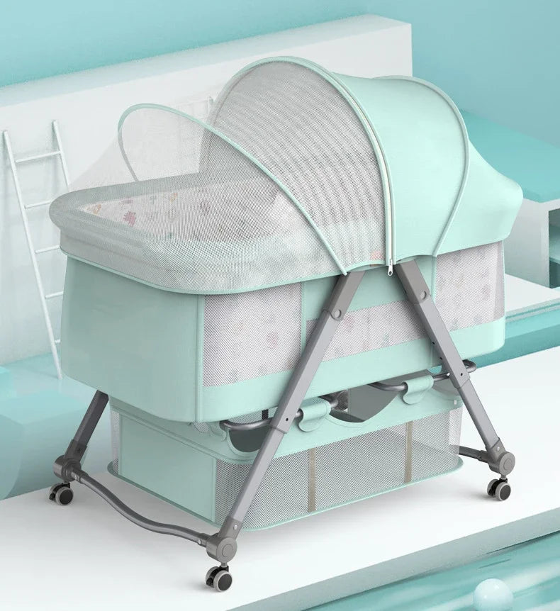 folding cheap movable Multi Function  Folding  Portable Baby Cot playpen babies Bed  Baby Crib