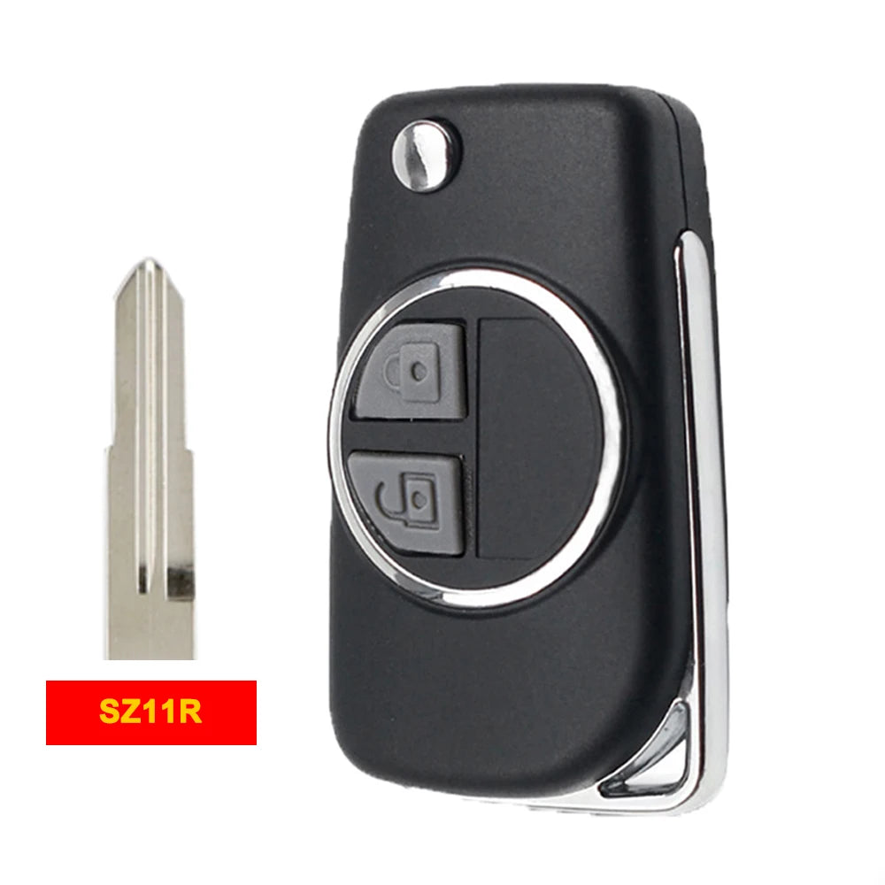 Modified Remote Car Key Shell For Suzuki Swift Grand Vitara Alto SX4 Liana Jimny Splash Flip FOB Case HU133R SZ11R Uncut Blade