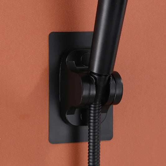 Support mural réglable pour pommeau de douche, ventouse noire, accessoires de salle de bain sans perceuse