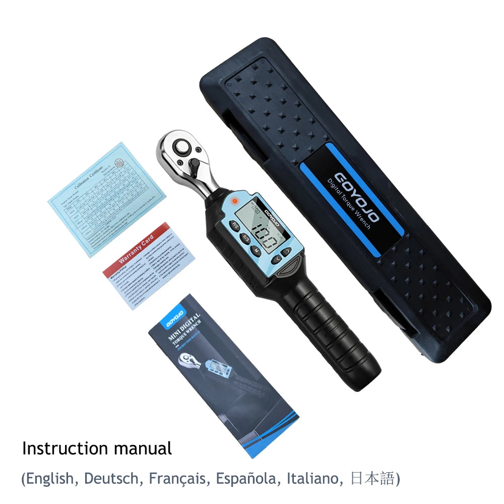 New Digital Preset Torque Wrench 1/2" 3/8" 1/4"  Bidirectional Ratchet Head Professional Adjustable Bicycle Repair Hand Tools