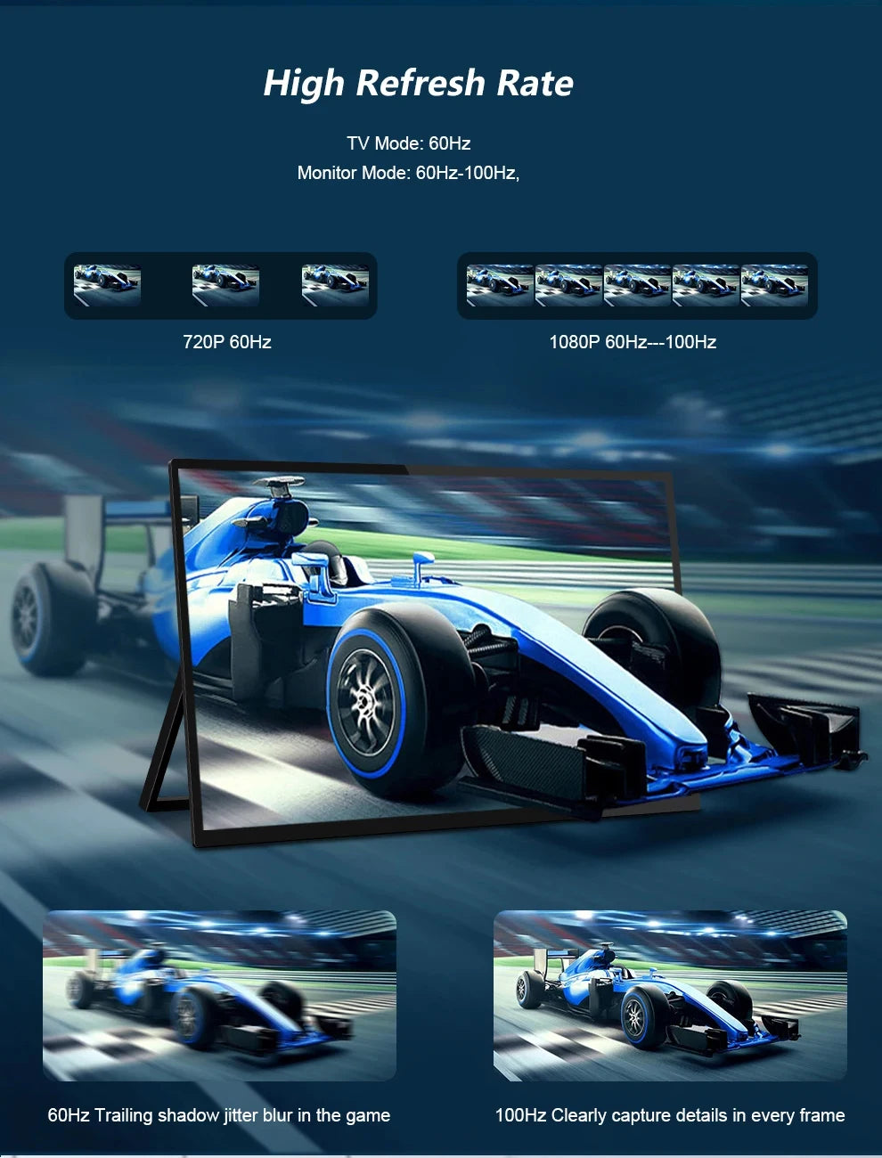 Bimawen 15.6 inch 60Hz Smart TV Portable Monitor with Google TV For Mini PC Laptop Phone Xbox PS4 PS5 Switch Game monitor