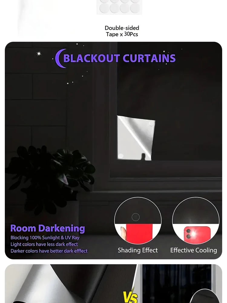 1pcs Plain Curtain, Simple Polyester Blackout Curtain For Home Decor Portable Foldable Travel Curtains, UV Protection, Room
