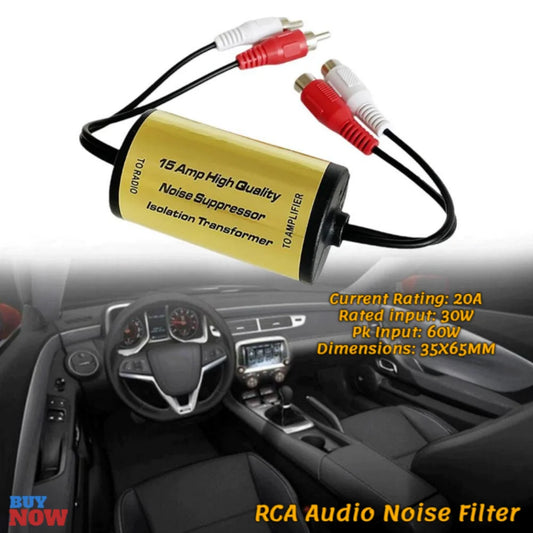 RCA Audio Noise Filter Anti-Noise Ground Loop-Isolator Noise Filter Eliminator Suppressor Ground Loop Lsolator Car Home Stereo