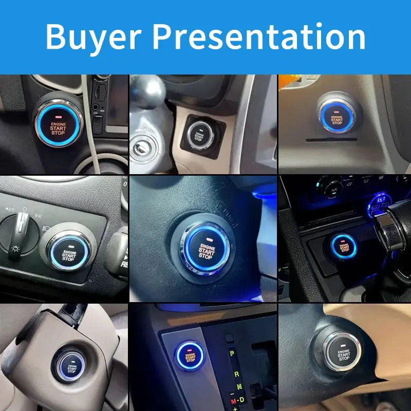 Universal Car Push Button Start Stop Keyless Entry Starter System Cell Phone Bluetooth APP PKE Remote Control Ignition Car Alarm