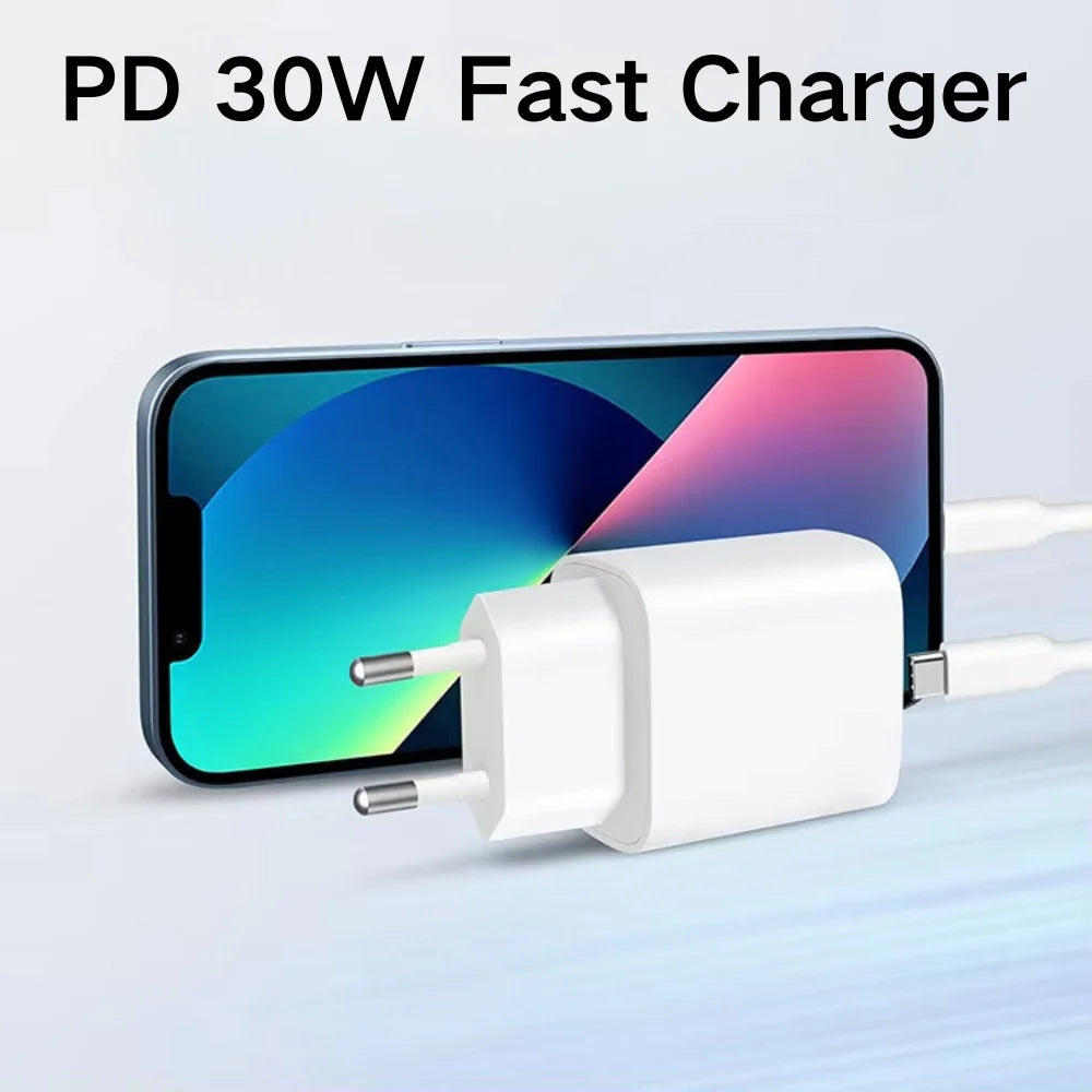 30W PD Fast Charger for Charging Box Brick PD 30W USB C Quick Fast Charger Power Adapter Cube for iPhone Samsung Xiaomi Huawei